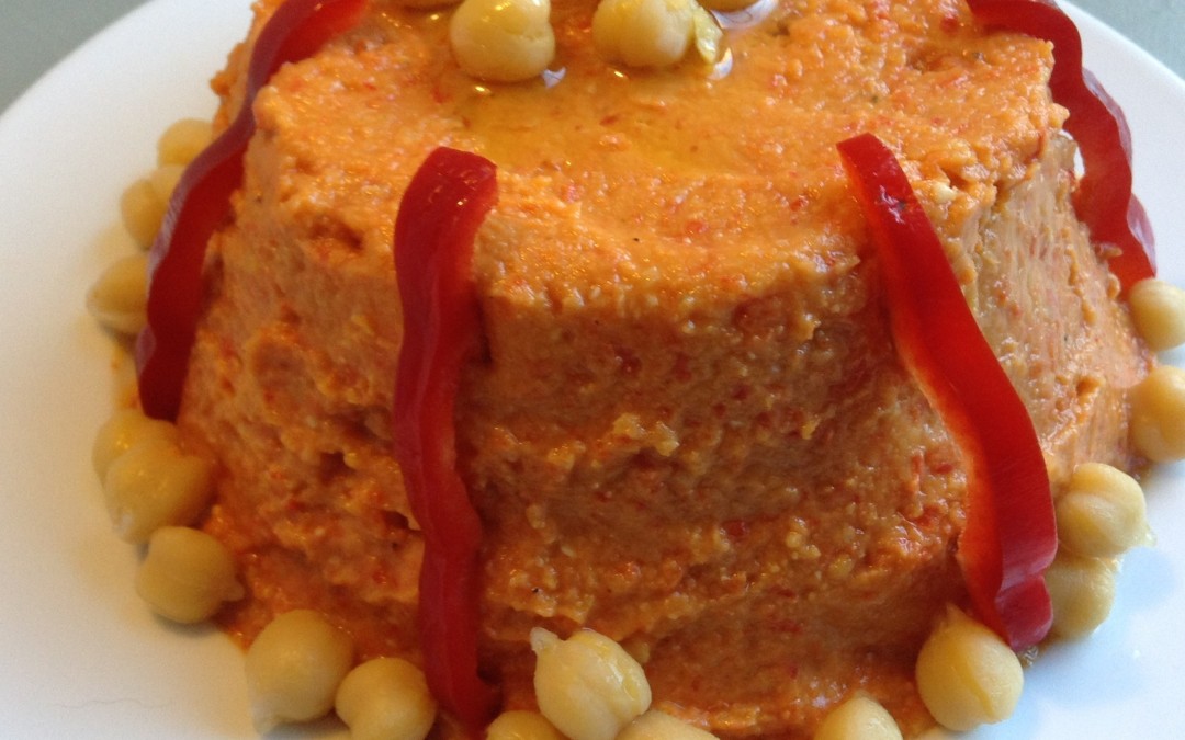 Houmous de pimientos rojos crudos