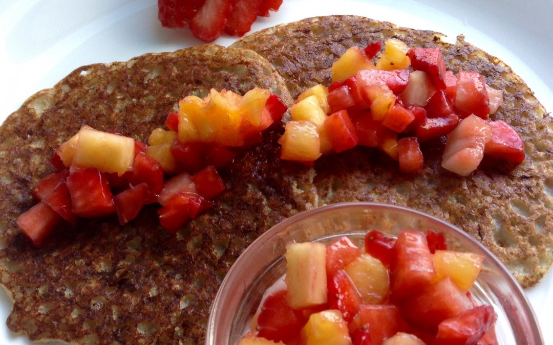 Tortitas de quinoa y sarraceno con mermelada express crudi