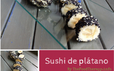 Sushi de plátano y sésamo