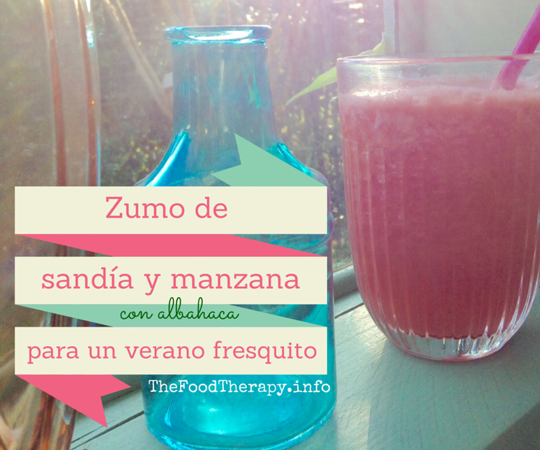 Zumo de sandía, manzana y albahaca